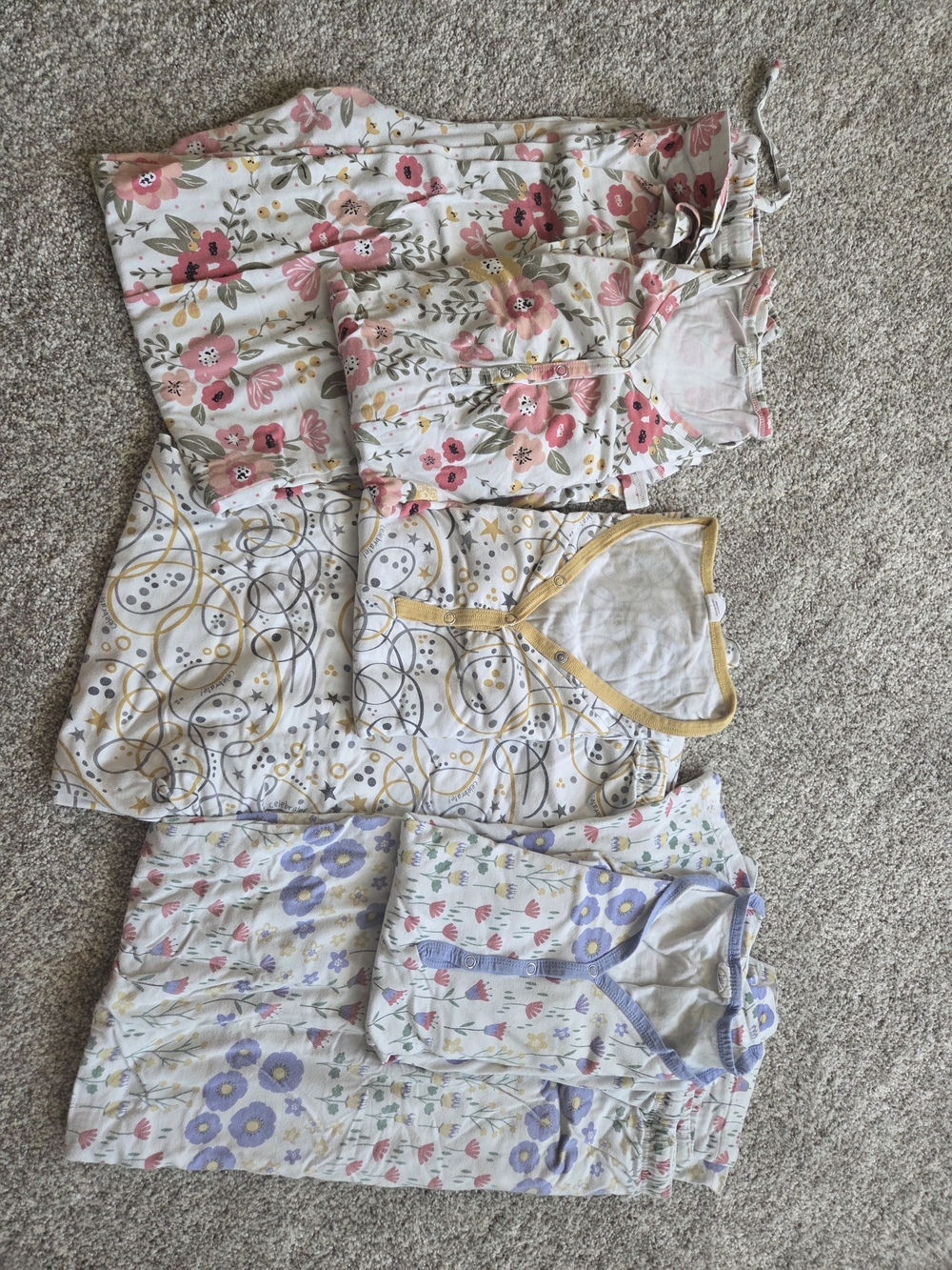 Tesa Babe Floral & New Years Long Sleeve Women’s Pajamas Set Of 3